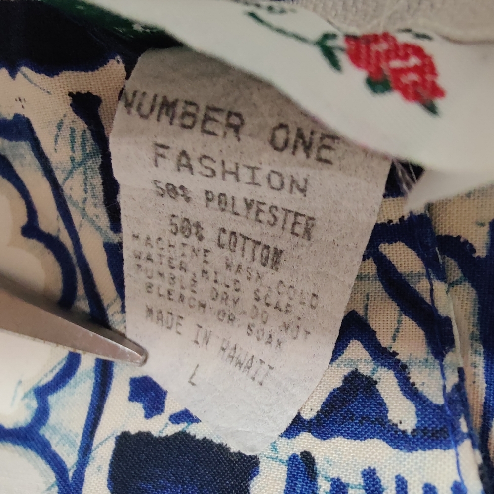VINTAGE 90s Hawaiian print sleeveless mini shift dress L - Picture 6 of 7